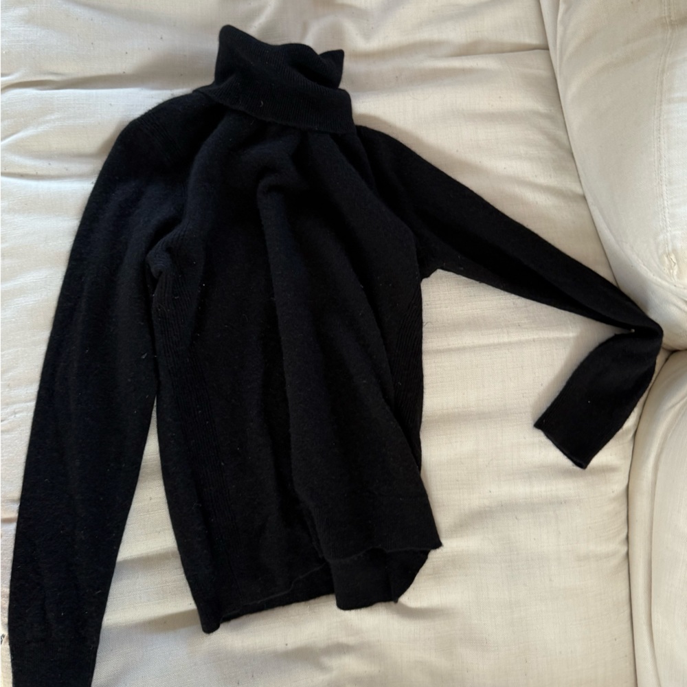 Cashmere Black Turtleneck Sweater